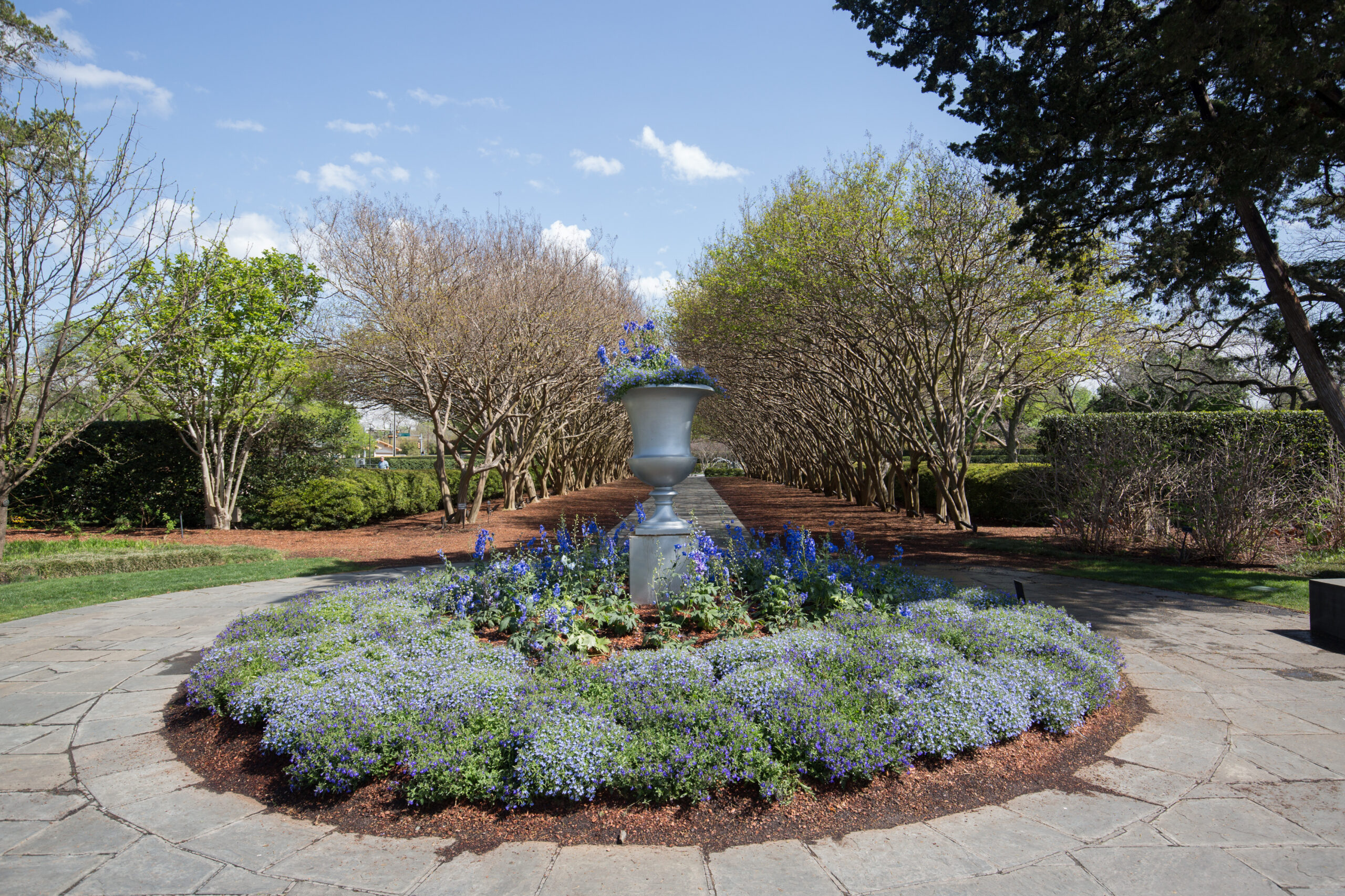 Dallas Arboretum and Botanical Garden featuring lush green grass, located near Garland, Texas.