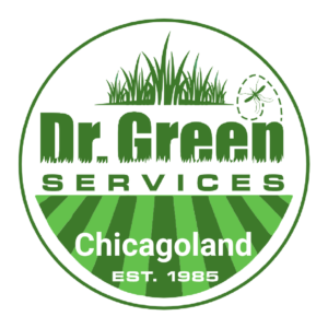 Dr. Green Services Chicagoland logo representing expert lawn care services in the Chicagoland area, delivering green and weed-free lawns.