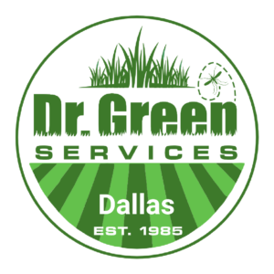Dr. Green Services Dallas logo, providing expert lawn care services for green and weed-free lawns in Dallas, TX.