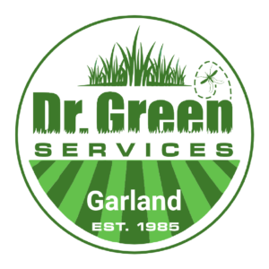 Dr. Green Services Garland logo featuring premium lawn care services in Garland, TX, ensuring lush, healthy, and green lawns.