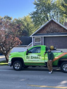 Dr. Green Services operations manager overseeing lawn care in Morris, IL